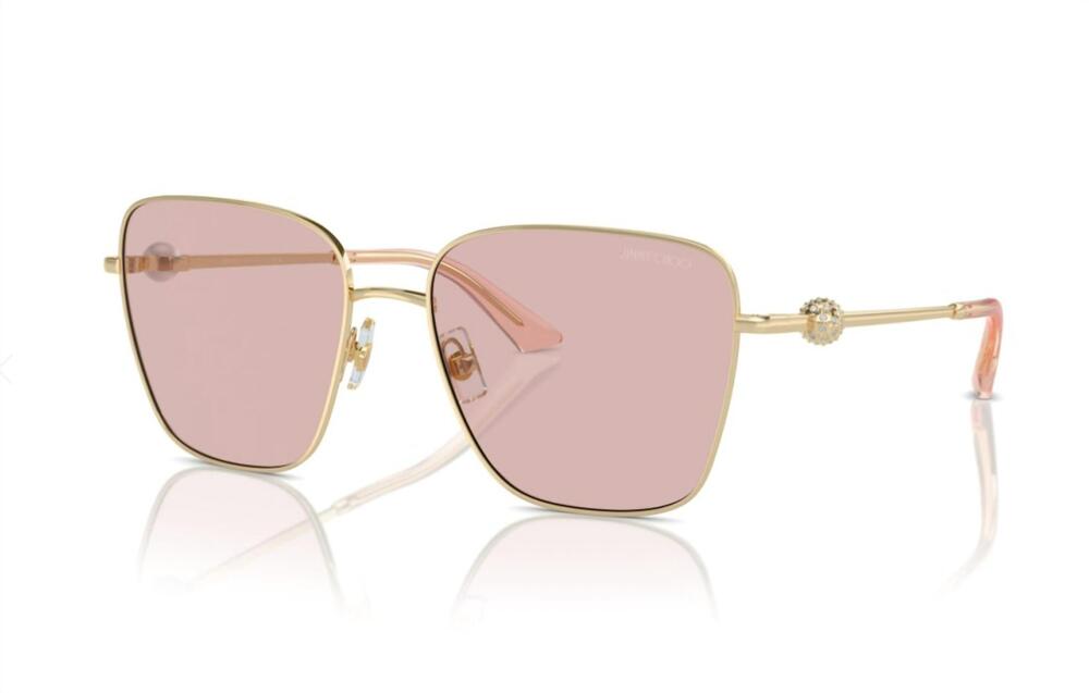 NEW JIMMY CHOO jc4005hb 3006/5 sunglasses in pale gold frames with pink lenses